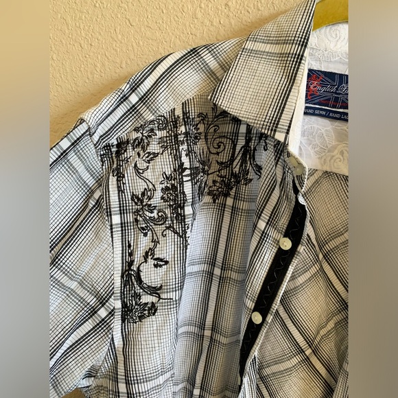 English Laundry Christopher Wicks Hand Sewn Embroidered Shirt 🌴 - Picture 4 of 14